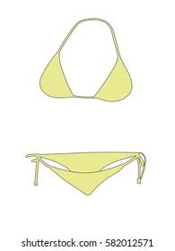 Bikini Yellow Realistic Vector Illustration Isolated Stock Vector