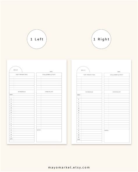 Half Moon A5 Printable Daily Planner