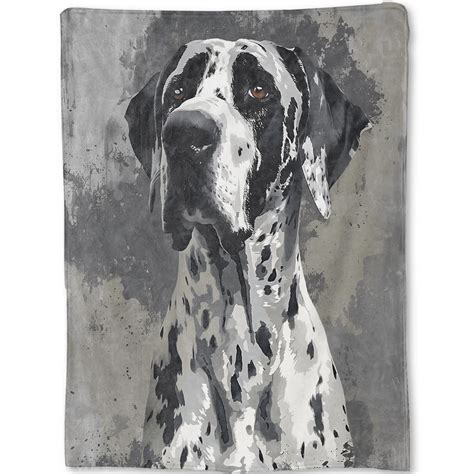 Amazon.com: ainori Great Dane Flannel Blanket - Realistic Portrait White Black Throw,Gifts for