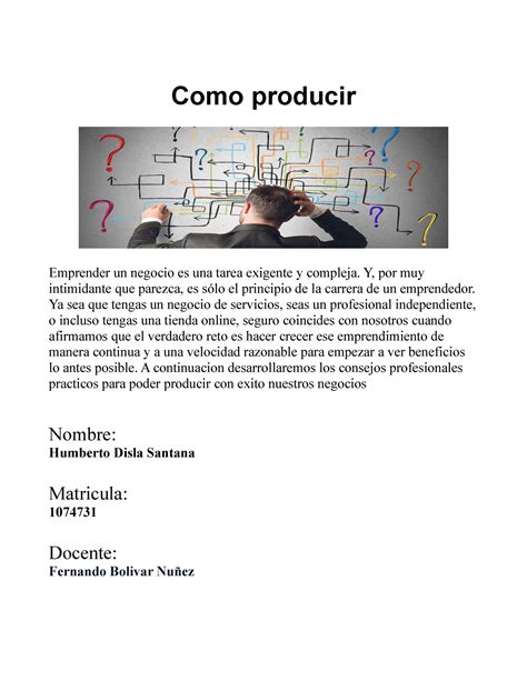 Como Producir Resumen De Formacion De Emprendedores Como Producir