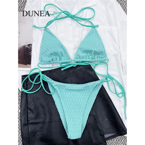 Dunea Women S Sexy Triangle Bikini Swimsuit Shopee Malaysia