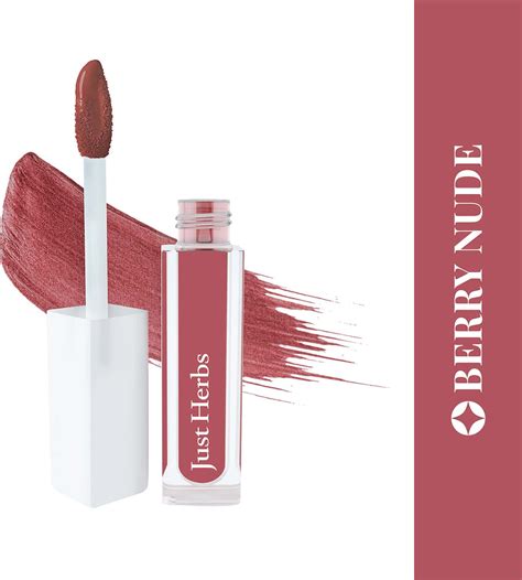 Buy JUST HERBS AYURVEDIC CREAMY MATTE LONG LASTING LIQUID LIPSTICK BERRY NUDE Online Get