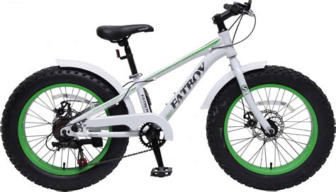 20 Fat Bike Vélo pour enfant 20 pouces Stem fatbike Vélo Enfant Blanc