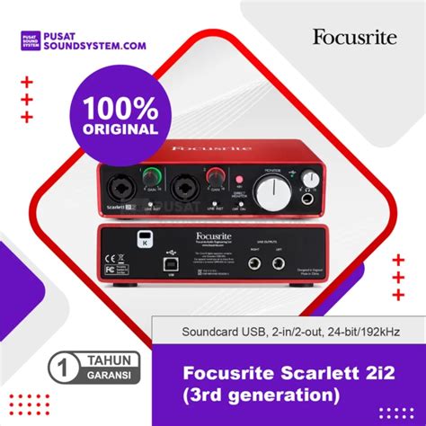 Jual Focusrite Scarlett I X Usb Audio Interface Rd Generation