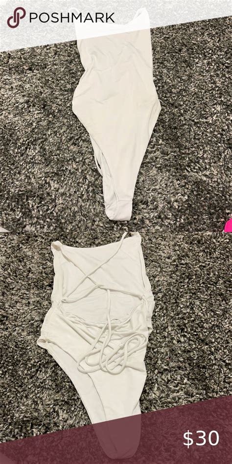 Naked Wardrobe Swim White Cross Back One Piece Sm Clothes Design One Piece Fashion