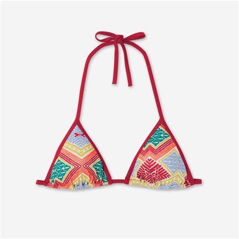Bikini Oberteil Damen Triangel Surfen Mae Sangria Rot Decathlon