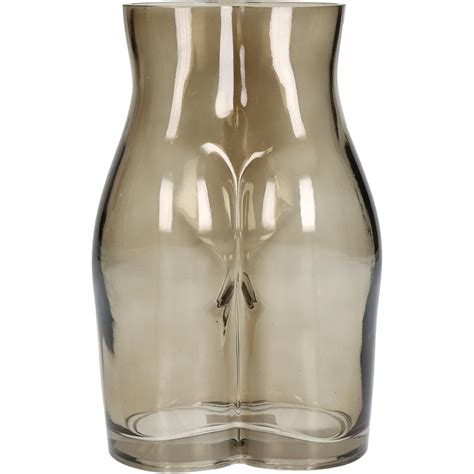 Vase Human Body Glass Brown 15x11x23cm