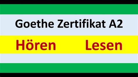 Goethe Zertifikat A H Ren Lesen Modelltest Mit L Sung Am Ende Vid