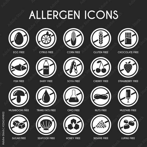 Allergen Icons Vector Illustration Stock Vector Adobe Stock