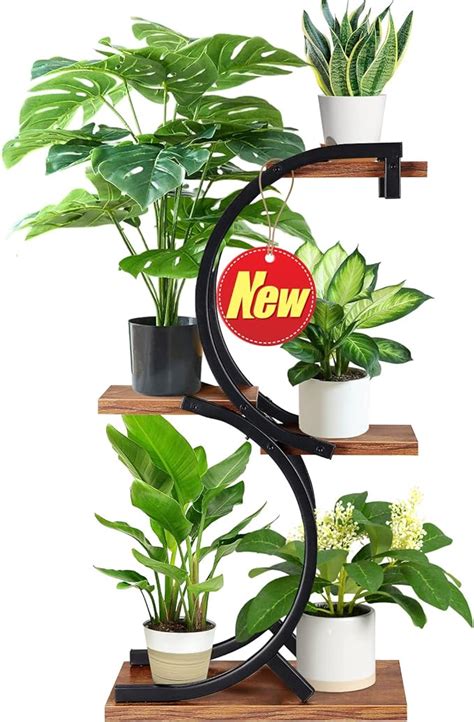 Geebobo Plant Stand Indoor 3 Tier Plant Stands For Indoor Multiple Plants Multi Tiered Wrought