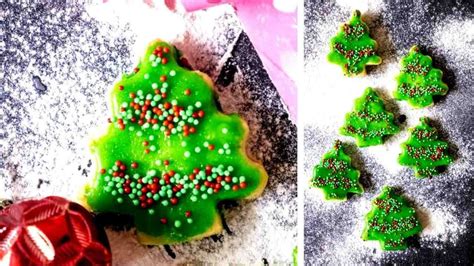 Buttery Holiday Shortbread Christmas Tree Cookies With Nonpareils