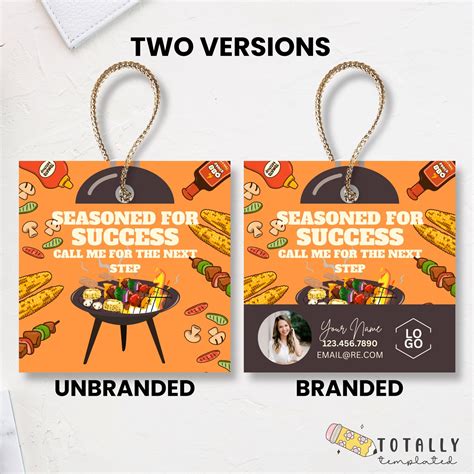 Grill-themed Realtor Pop-by Tag Canva Template | 'seasoned Real Estate