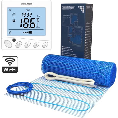 Комплект: нагревательный мат thm180-100, терморегулятор wifi w350 бел ...