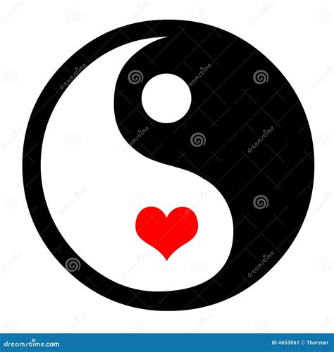 Yin Yang con los corazones stock de ilustración Ilustración de muestra