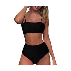 Yanji Set Bikini Da Donna Falbala A Vita Alta Costume Da Bagno In Due Pezzi Costume Da Bagno