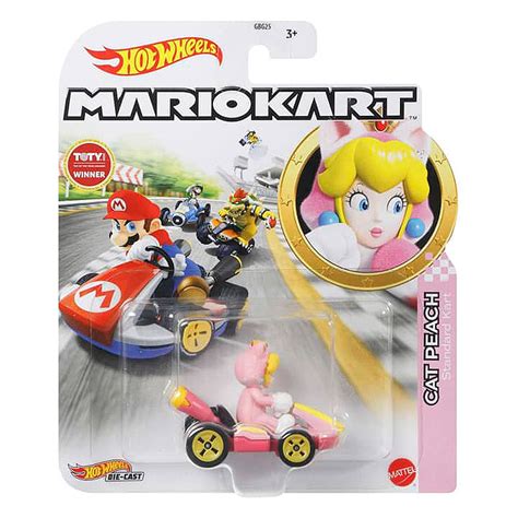 Carrinho Hot Wheels Cat Peach Mario Kart Dor Mi Brinquedos