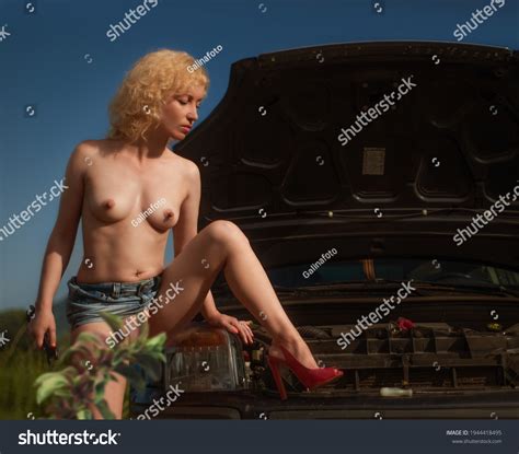 Nude Woman Blonde Auto Mechanic Beautiful Stock Photo Shutterstock