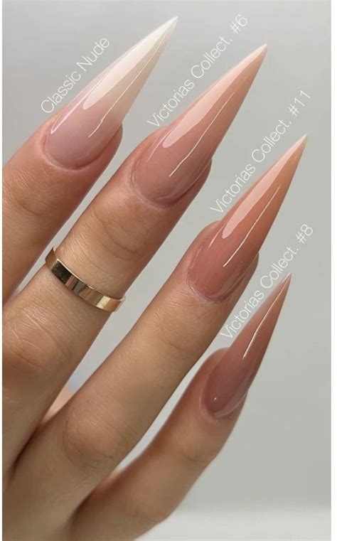 Votacos Press On Nails Long Stiletto Fake Nails Nude False Nails With Pure Transparent G Artofit