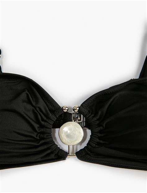 Siyah Kad N Bikini St Metal Aksesuarl Kar Labilir Ask L Sak Bm Koton