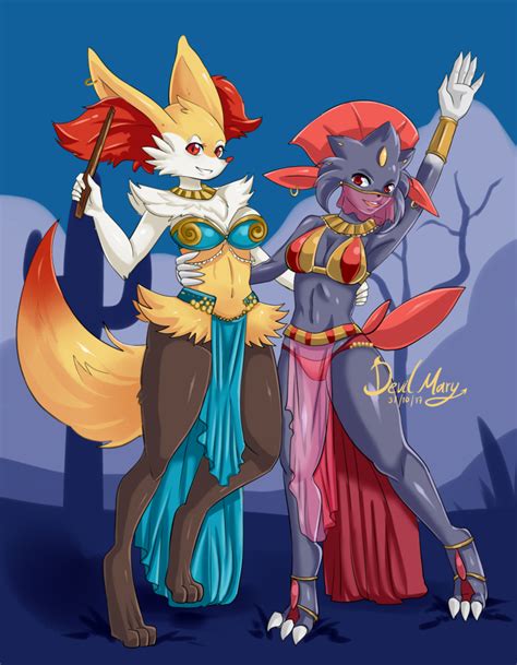 Braixen And Weavile Commission By Dmaryart Hentai Foundry