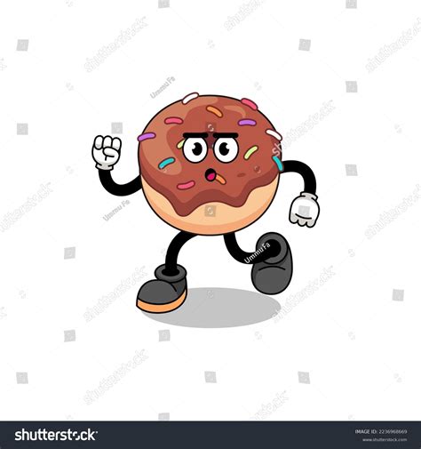 Running Donuts Mascot Illustration Character Design Stock Vector ...