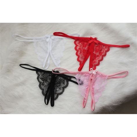 Jual VWS COD CELANA DALAM WANITA OPEN CROTCH TRANSPARAN G STRING LACE SEXY LINGERIE C0520 NOB