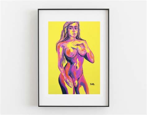 Lesbian Art Poster Lgbtq Pride Wall Print Home Decor Modern Love Nude Art Naked Body Painting