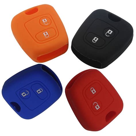 Silicone car key cover case for Peugeot 206 307 207 408 with logo for ...