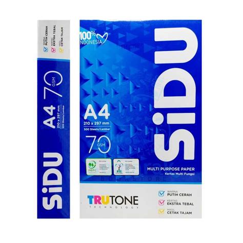 Jual Kertas Hvs A4 Sidu 70 Gsm 1 Rim Hvs Murah Kertas Print Di Seller