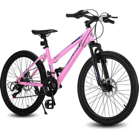 24 In Pink Teenagers Shimano 21 Speeds Gear Mountain Bike Mtb With