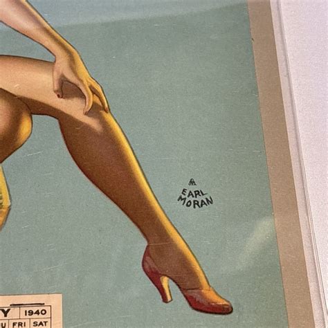 Vintage 1940 Art Deco Pinup Girl Print With Calendar By Earl Moran Ebay