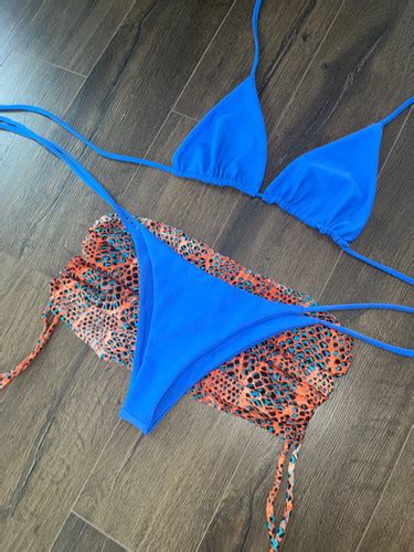 Blue Leopard Bikini And Skirt Set Ocean Rain Designs