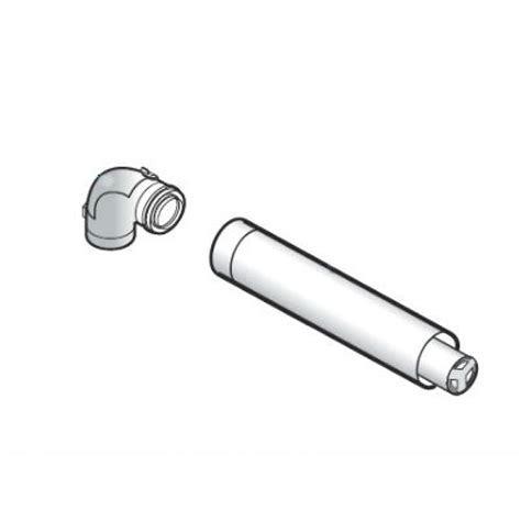 Дымоход горизонтальный коаксиальный (80/125 мм) с подключением к котлу ...