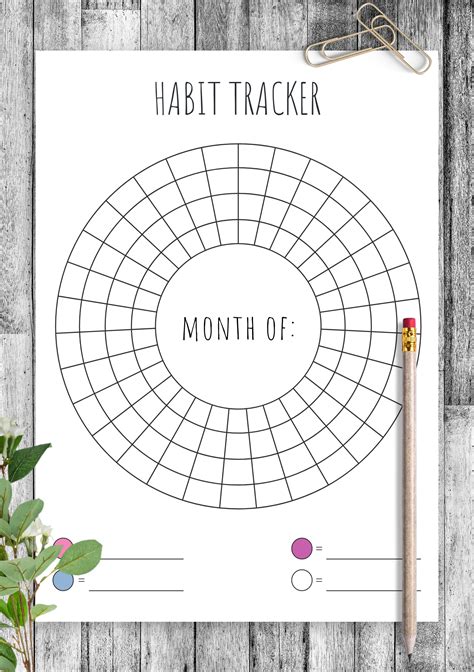 Download Printable Circular Monthly Habit Tracker Template Pdf