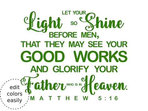 Matthew 5 16 Let Your Light Shine Bible Verse Svg With Etsy