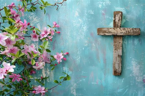 Premium Photo | Background of religion featuring a wooden cross and ...