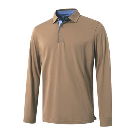 VEBOON Mens Fashion Polo Shirts Long Sleeve Elegant Casual Polo Shirts