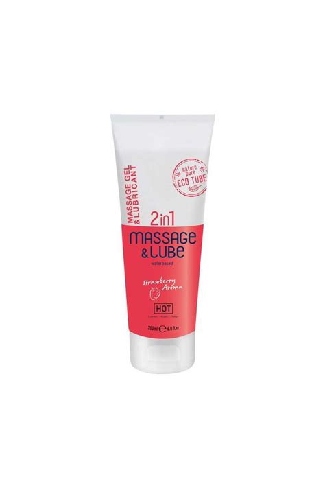 GEL DE MASSAGEM E LUBRIFICANTE EM SABOR A MORANGO HOT ML