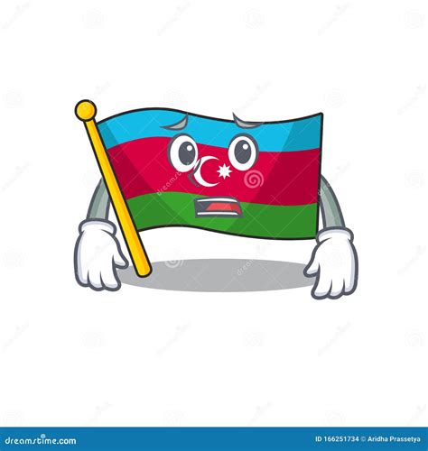 Cartoon De Bandeira Do Azerbaij O Mostrando Cara Medo Ilustra O Do