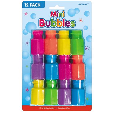 Multi Coloured Mini Bubbles 17.7ml Pack of 12 | Express Party Supplies