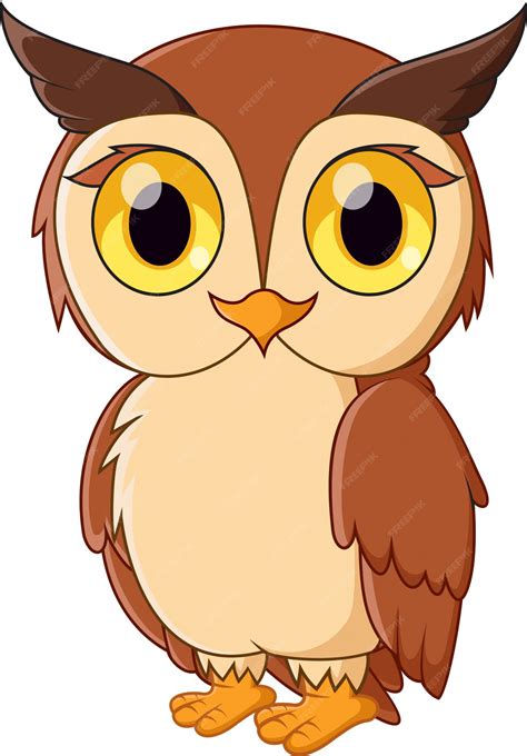 Desenho Das Corujas - Coruja bonito dos desenhos animados, isolada no branco | Vetor Premium