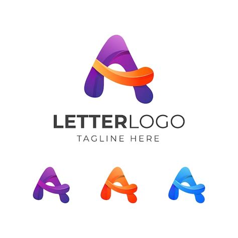 Diseño de logotipo colorido letra a Vector Premium