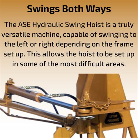 Ase 2000 Hydraulic Swing Hoist All Seasons Equipment 2000 Lb