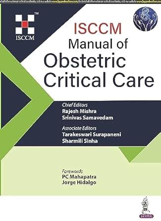 ISCCM Manual Of Obstetric Critical Care Mishra Rajesh 9789356961920