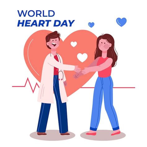 Free Vector Hand Drawn World Heart Day Concept