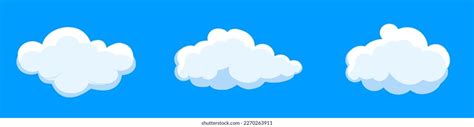 White Cartoon Clouds Set Isolated On Stock Vector Royalty Free