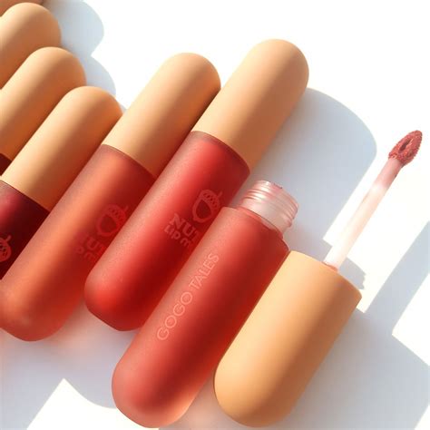 Son kem bùn GOGO TALES hạt dẻ mềm mướt mịn lì lâu trôi hot trend Ice Cream Lip Puree GOGO