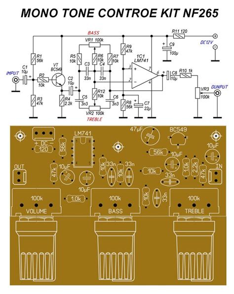 Mono Tone Controe Kit Nf265 Electronics Circuit Audio Amplifier Electronic Circuit Design