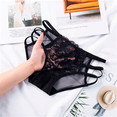 Uaang Sexy Lingerie Female Underwear Hollow Out Bandage Sexy Panties For Women Transparent Lace