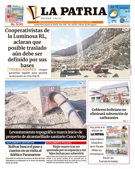 Edición La Patria Martes 8 de agosto de 2023 Periódico La Patria